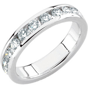 Platinum 7-8 CTW Diamond 7 Stone Anniversary Band