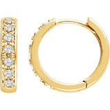 14K Yellow 1/10 CTW Diamond Hoop Earrings