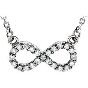 14K White 1-10 CTW Diamond Infinity-Inspired 16" Necklace