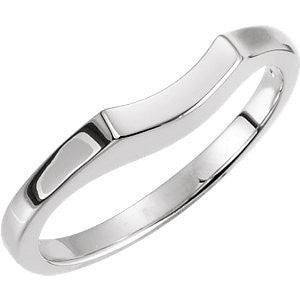 14K White Band for 6.5mm Engagement Ring