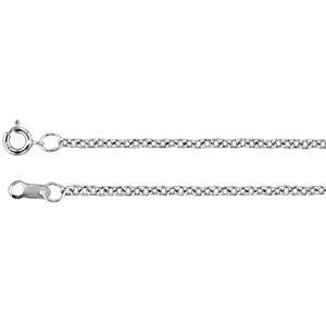 Sterling Silver 1.5mm Solid Cable 24" Chain