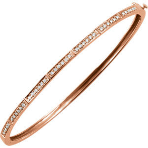 14K White 1/3 CTW Diamond Bangle Bracelet