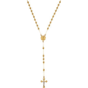 14K Yellow Bead Rosary