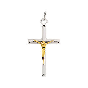 Two-Tone Crucifix Pendant