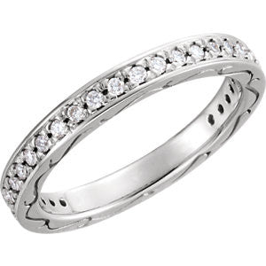 14K White 3-8 CTW Diamond Eternity Band Size 7.5