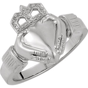 Sterling Silver 14.5x10.5mm Ladies Claddagh Ring