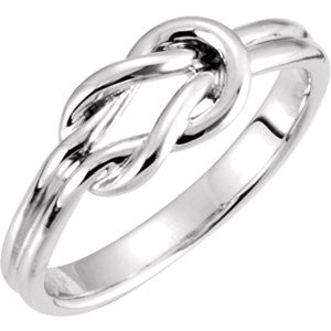 14K White Knot Design Ring