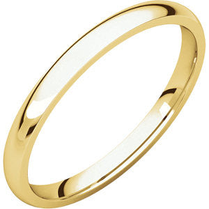 18K Yellow 2mm Light Comfort Fit Band