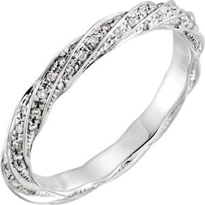 14K White 1-3 CTW Diamond Band Size 6