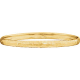 14K Yellow 5.1mm Hammered Bangle Bracelet