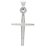 14K White 27.8x15mm Cross Pendant