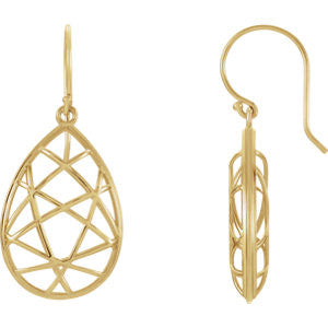 14K White Nest Design Earrings