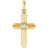 14K Rose .06 CTW Diamond Cross Pendant