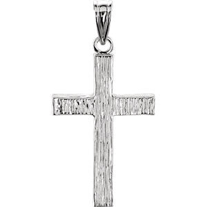 14K White Cross Pendant