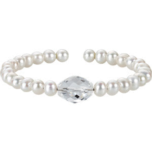 Freshwater Cultured Pearl & Crystal Bracelet