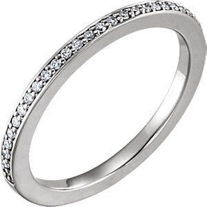 14K White 1-8 CTW Diamond Band