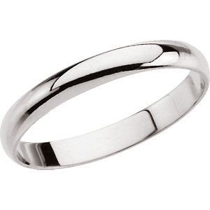 14K White Youth Band Size 0.75