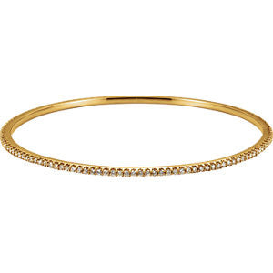 14K Yellow 2 CTW Diamond Stackable Bangle Bracelet