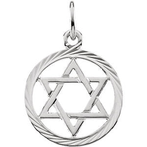 14K White Star of David Medal