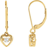 14K Yellow 1/8 CTW Diamond Heart Mystara® Earrings