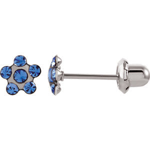 Flower Accented Inverness Piercing Earrings