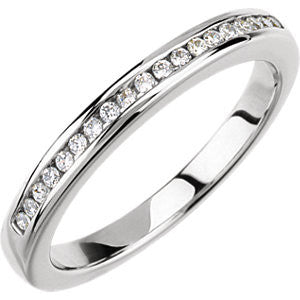 14K White 1-6 CTW Diamond Band for 5.2mm Engagement Ring