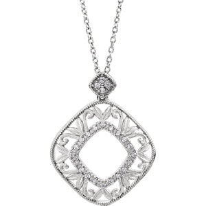 Sterling Silver 1-6 CTW Diamond 18" Necklace