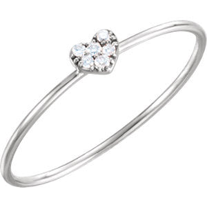 14K Rose .03 CTW Diamond Petite Heart Ring