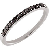 14K White 1/2 CTW Black Diamond Band