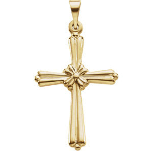 14K Yellow Cross Pendant