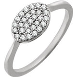 14K Yellow 1/5 CTW Diamond Oval Cluster Ring