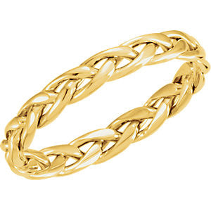 14K Yellow 3.75mm Hand Woven Band Size 10