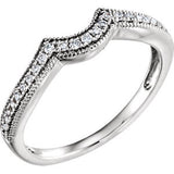 14K White 1/6 CTW Diamond Band for 6.5mm Round Ring