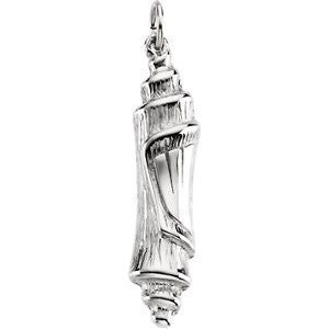 Sterling Silver 30x7.75mm Mezuzah Pendant