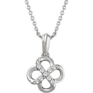 Sterling Silver .08 CTW Diamond 18" Necklace