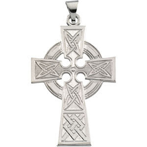 14K White Celtic Cross with Packaging