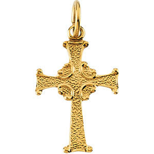 14K Yellow 14x10mm Child's Cross Pendant