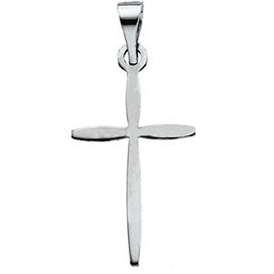 14K White Cross Pendant