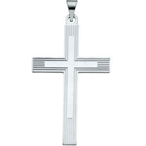 Sterling Silver 42x26mm Cross Pendant