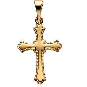 14K Yellow 15x11mm Cross Pendant