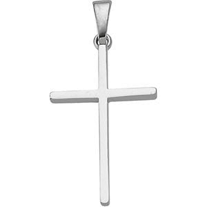 14K White 22.75x15mm Cross Pendant