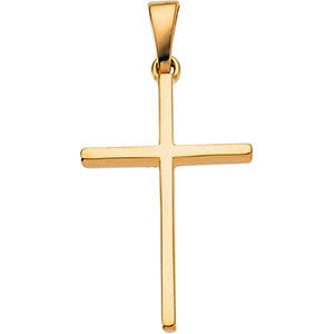 14K Yellow 22.75x15mm Cross Pendant