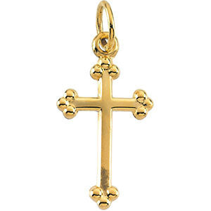 14K Yellow 14x10mm Cross Pendant