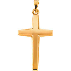 14K Yellow 23x14mm Cross Pendant