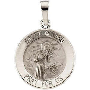 14K White 15mm St. Gerard Medal