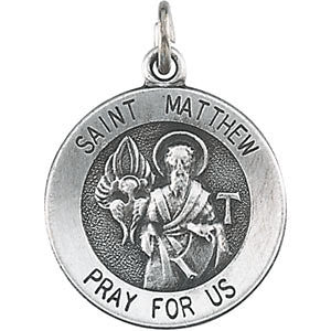 Sterling Silver 15mm Round St. Matthew Medal