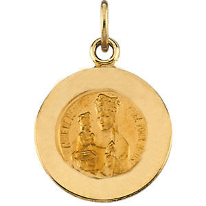 14K Yellow 18mm Round St. Anne de Beau Pre Medal