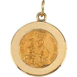 14K Yellow 15mm Round St. Anne de Beau Pre Medal