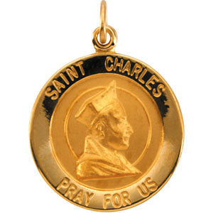 14K Yellow 18.25mm St. Charles Medal