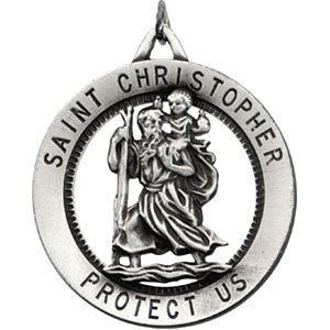 Sterling Silver 32.5mm St. Christopher Medal